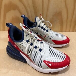 Nike Air Max 270 USA Mens Size 7, Wms 9 Running Sneakers Red White Blue Olympic